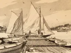 Gordan Grant, Boats To Let, lithograph