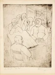 Hanns Kralik, Die Honoratioren [The Honoraries], 1928, etching on paper