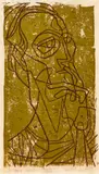 Herschel Levit, Age of Anxiety, 1952, two color, linocut on paper