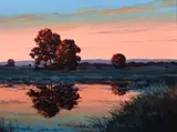 Thomas McNickle, Sunset Landscape, undated, watercolor on paper
