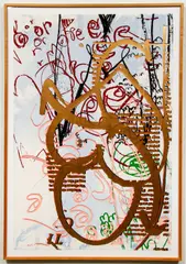 Suzanne McClelland, Twelve O'clock (12:00), 1996, mixed media with silkscreen and lithograph