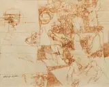 Herbert Olds, Discussions with W. Haney, pen and ink