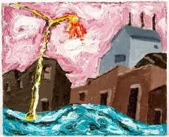 Red Hook (Brooklyn) by Arnold Sharrad, 2001, oil and heavy impasto on artist's board, offered Mar 2022