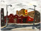 Arnold Sharrad, Red Hook (Brooklyn), 2007, oil and heavy impasto on artist's board