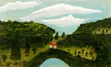William H. West, Two Girls on a Bridge, c.1970s, acrylic on board, apparently