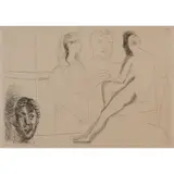 Pablo Picasso, Sculpteur Devant sa Sculptor, from 1927 Le Chef-d'Oeuvre Inconnu, etching; [approximate dimensions -