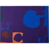 Patrick Heron, "Untitled" (Blue and Deep Violet with Orange, Brown,and Green); color, screenprint on paper; [approximate dimensions -