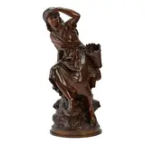 Mathurin Moreau, "Clam Digger", bronze, (approximate dimensions: 32" H x 12" W x 11" D)