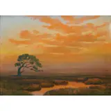 Edwin Siegfried, Marsh at Sunset, California, pastel on toned paper, [approximate dimensions -