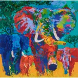 LeRoy Neiman, "Elephant Charge,", serigraph, [approximate dimensions -