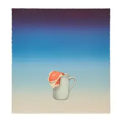 "A Cup of Meat," by Kenjilo Nanao, lithograph, [approximate dimensions -, offered Mar 2026