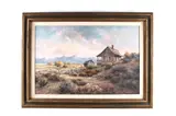 Untitled by Lee K. Parkinson, oil on canvas, abandoned farm '73, offered Jan 2024