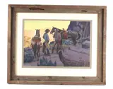 Craig Sheppard, Featured in this lot is an Original Signed Craig Sheppard, "Rimrock Shade", a, watercolor on paper in a rustic wood