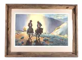 Craig Sheppard, Featured in this lot is this Original Signed Craig Sheppard, a, watercolour on paper in a rustic wood