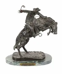 Untitled by Bronco Buster, bronze statue by frederic remington, offered Nov 2023