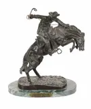 Untitled by Bronco Buster, bronze statue by frederic remington, offered Nov 2023