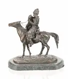 Russian Cossack & Woman by E. Nahcepe, bronze, offered Sep 2023