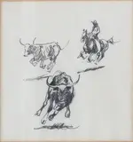 Edward Borein, Featured in this lot is an India, Ink sketch