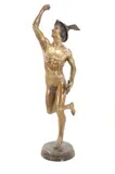 E. Epple, Featured in this lot is this life-sized, bronze sculpture of the Greek god Mercury, done by German sculptor Emil Julius E
