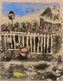 Marc Chagall, - ''Le Pot de Terre et le Pot Fer'' (V. 147)-, etching, from The Fables de la Fontaine, paper, age toned and light struck