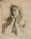 Gerald Brockhurst, - ''Le Beguin (Anais)'' (Fletcher 33 iv/IV)-, etching, 1922