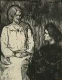 Emil Nolde, - ''Freundinnen'' (Schiefler 30 vi/VI)-, etching, aquatint and drypoint, 1906