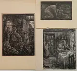 Albert Abramovitz, - ''Hunger''; ''Nursing''; and Family Scene- 3, woodcut, all