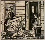 Will Barnet, - ''Porch'' (Szoke 51)-, woodcut, 1937