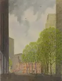 Gerald Geerlings, - ''Bicentennial Oasis'' (Czestochowski 39)- hand-colored, lithograph, 1976