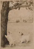 Marguerite Kirmse, - ''One Up & Two to Play''-, etching