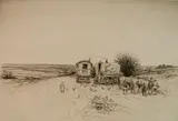 Kerr Eby, - ''Gypsies, Epsom Downs'' (Giardina 99)-, etching and sandpaper ground, 1925-26