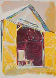 Wolf Kahn, - ''New Barn Doors''-, silkscreen in color, 1982