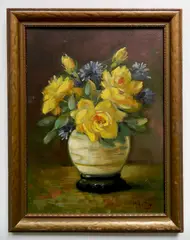 Martin Rettig, - Floral Still-Life-, oil on canvasboard
