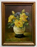 Martin Rettig, - Floral Still-Life-, oil on canvasboard