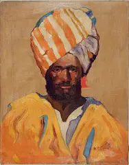 W. P. Catlin, - Man in Turban-, oil on canvas