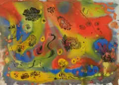 Paul Travis, - ''Cosmic Fantasy''-, watercolor on illustration board, 1954