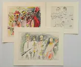 Stephen Longstreet, - ''Unemployed''; ''Street Music, New Orleans''; ''Madame & Girl''- 2 watercolors and 1