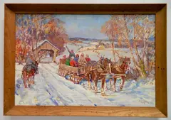 Leslie Cope, - The Sleigh Ride-, oil on canvas, 1969