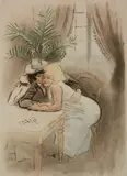 Louis Legrand, - ''Les Amies de Montmarte'' (Arwas 191)-, etching, aquatint and drypoint in color