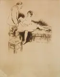 Louis Legrand, - ''L'Amateur'' (Arwas 254)-, etching and drypoint, 1905