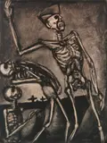 Georges Rouault, - ''Debout Les Morts!'' (Wofsy 161)-, etching on wove paper, from the series ''Miserere'', light struck and heavy mat burn
