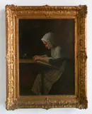 - Woman Reading- by Enoch Wood Perry, Jr., oil on canvas laid to panel, 1875, offered Oct 2019