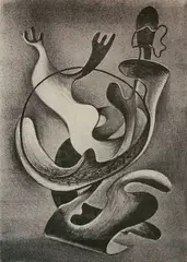 Leon Bibel, - ''Sculptural Shape''-, lithograph, 1938