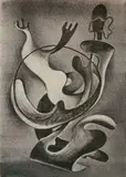 Leon Bibel, - ''Sculptural Shape''-, lithograph, 1938