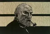Bernard Brussel-Smith, - ''Self-Portrait''- wood, engraving