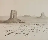 - ''Desert Monuments- Arizona'' (Seeber 335)- by George Elburt Burr, drypoint, offered Oct 2019