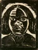 Werner Drewes, - Portrait of a Woman-, woodcut, 1931