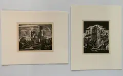 Todros Geller, - ''Near North Side''-, woodcut on thin laid Japan paper, 1937