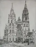 John Marin, - ''Chartres Cathedral (Zigrosser 99)-, etching, 1910