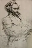 James A. M. Whistler, - ''Drouet, Sculpteur'' (Kennedy 55 iii/III)-, etching and drypoint, 1859, very good condition